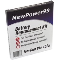 TomTom Via 1625 Battery Replacement Kit with Tools, Video Instructions, Extended Life Battery and Full One Year Warranty