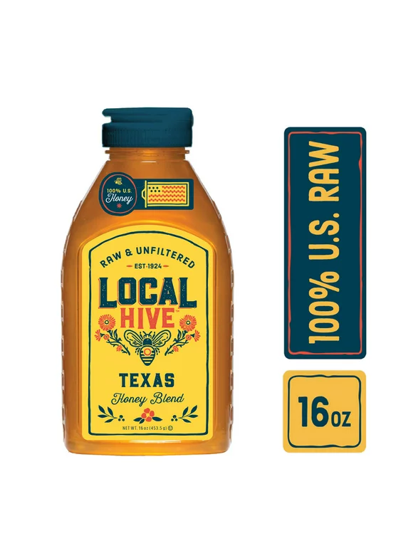 Local Hive, Raw & Unfiltered, 100% U.S. Texas Honey Blend, 16 oz