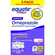 Equate Omeprazole Delayed-Release Capsules, 20 mg, 42 Count, 3 pack