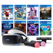 Play Station VR 11-In-1 Deluxe Bundle PS4 & PS5 Compatible: VR Headset, Camera, Move Motion Controllers, Iron Man, VR Worlds, Resident Evil 7, Battlezone, RIGS, Until Dawn, Blood&Truth, Golf