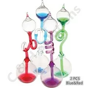 C&H Solutions Colorful Office Thinking Hand Boiler, Glass Science Energy Transfer, Children Science Experiment, Love Birds Color Meter Hand Boiler, 2 Pcs (Blue&Red)