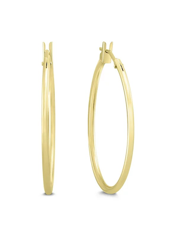 14K Yellow Gold 25MM Hoop Earrings (1.5MM Gage)