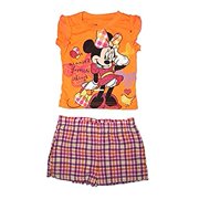 [P] Disney Toddler Girls' Minnie Mouse T Shirt & Plaid Short Pants Outfit 4T