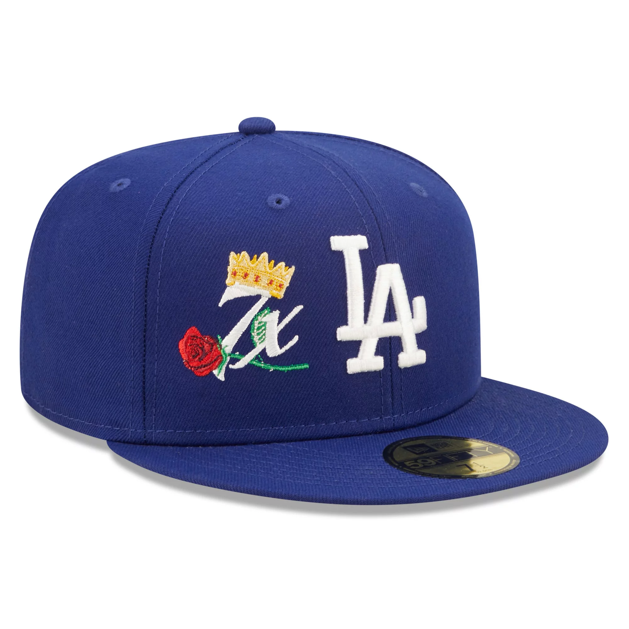 Men's New Era Royal Los Angeles Dodgers 7x World Series Champions Crown 59FIFTY Fitted Hat