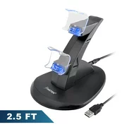 Insten Dual PS4 Controller Charger, Charging Station, USB Simultaneous Charging Dock Cradle Stand for Sony Playstation 4 Gaming Remote Control with LED Indicator