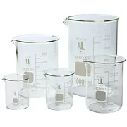 Karter Scientific, 3.3 Boro, Griffin Low Form, Glass Beaker Set - 5 Sizes - 50ml, 100ml, 250ml, 500ml, 1000ml