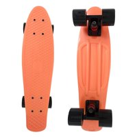 veZve Mini Cruiser Skateboard Complete for Kids Boys Girls, 22 inch, Peach Orange