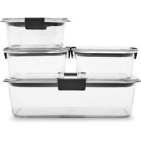Rubbermaid Brilliance Food Storage Containers, 10 Piece Set, Leak-Proof, BPA Free, Clear Tritan Plastic