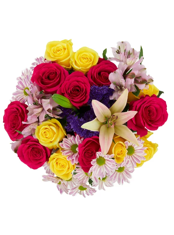 Fresh-Cut Extra-Large Premium Rose and Flower Bouquet, Minimum of 17 Stems, Colors Vary