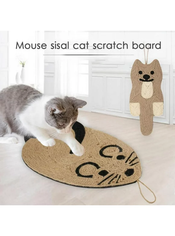 Cat Scratcher Mat, 21.25*9.84 Inch Natural Sisal Cat Scratch Mats, Horizontal Cat Floor Scratching Pad Rug, Protect Carpets and Sofas (Mouse)
