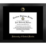 University of Central Florida 11w x 8.5h Manhattan Black Single Mat Gold Embossed Diploma Frame with Bonus Campus Images Lithograph (value savings at $59)