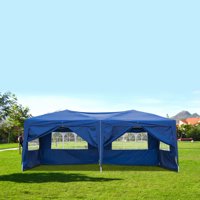 Canopy Tents, 10' x 20' Heavy Duty Outdoor Canopy Party Tent with 6 Sidewalls, Portable Folding Wedding Canopy Tent with Carry Bag, Easy Set-Up Waterproof Outdoor Party Gazebo Tent, L2212