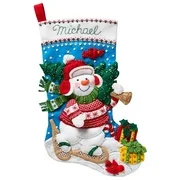 18-Inch Christmas Stocking Felt Appliqu Kit, 86817 Nordic Snowman, 18 Bucilla felt stocking kit Nordic Snowman By Bucilla