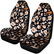 KXMDXA Set of 2 Car Seat Covers Zebra Floral Universal Auto Front Seats Protector Fits for Car,SUV Sedan,Truck