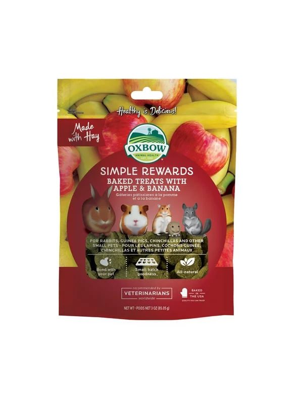 Oxbow Simple Rewards Baked Treats with Apple & Banana for Small Animals