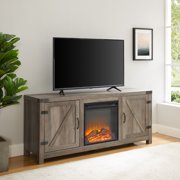 Woven Paths Modern Farmhouse Fireplace TV Stand for TVs up to 65", Multiple Finishes