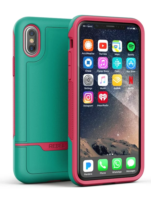 iPhone XS Max Protective Case, Military Grade Rugged Protection (Rebel) Teal