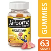 (2 pack) Airborne Immune Support Gummy with 1000mg, Minerals, and Herbs, 63 Count