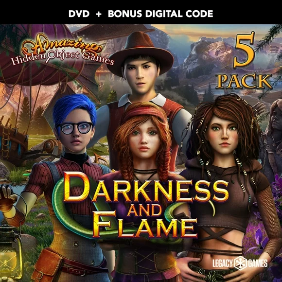 Amazing Hidden Object Games: Darkness and Flame - 5 Pack , PC DVD with Digital Codes