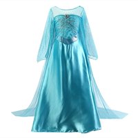 HAWEE Princess Costume Dress up Snow Sequin Cosplay Party Queen Costumes with Cloak for Girls