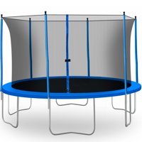 13 FT Trampoline with Safety Enclosure Net, Trampoline with Jumping Mat and Spring Cover Padding, Indoor Outdoor Fitness Backyard Combo Bounce Exercise Jump Trampolines for Kids and Adults
