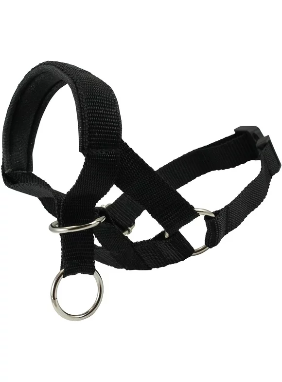 Dog Head Collar Halter Black 6 Sizes (L: 10.25"-12.25" Snout)