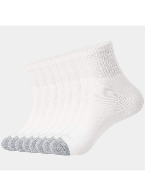 WANDER Men's Athletic Ankle Socks 8 Pairs Thick Cushion Running Socks for Men&Women Cotton Socks 9-12