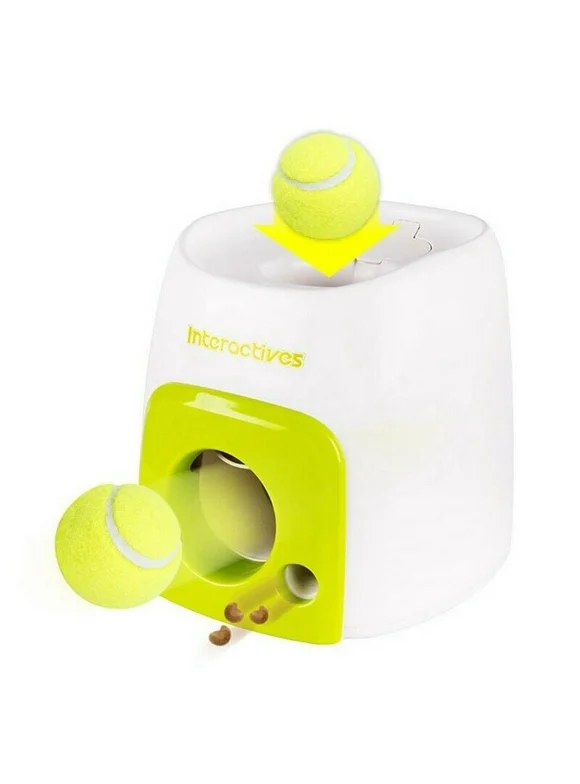 EIMELI Automatic Tennis Ball Launcher Dog Toy Ball Thrower Interactive Toy Slow Feeder Toy