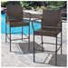 image 1 of BCP Set of 2 Outdoor Brown Wicker Barstool Outdoor Patio Furniture Bar Stool