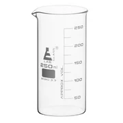 Beaker, 250ml - Tall Form with Spout - White, 25ml Graduations - Borosilicate 3.3 Glass - Eisco Labs