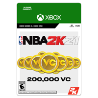 NBA 2K21: 200,000 VC, 2K, Xbox Series X, Xbox One, [Digital Download], 64985