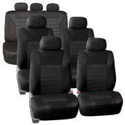 3 Row 7 Seaters SUV Seat Covers for Auto 3D Mesh Solid Black Full 3 Row Covers Set For SUV Van