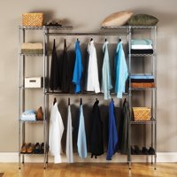 Zimtown Custom Closet Organizer Shelves System Kit Expandable Clothes Storage Metal Rack
