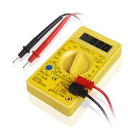 Digital Multimeter Voltmeter Ammeter Ohmmeter Multi Tester Handheld Tool with LCD Display and Test Leads for Household Automotive Electrical Components in Yellow