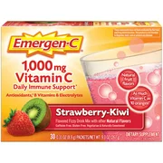Emergen-C Vitamin C Supplement for Immune Support, Strawberry Kiwi, 30 Ct