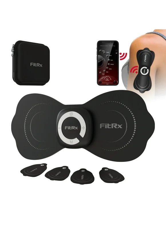 FitRx Electrode Wireless Massager - Rechargeable TENS Unit Muscle Stimulator with App Control