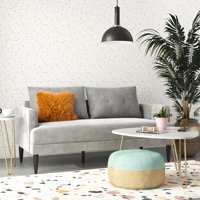 Novogratz Bailey Pillowback Loveseat, Mid-Century Modern Vintage Living Room Furniture, Light Gray Velvet