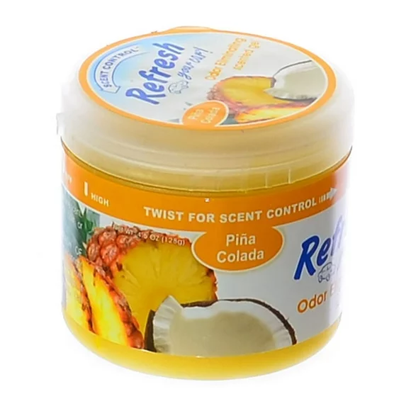 Refresh Scented Gel Can's 4.5 oz Car, Home & Office Air Freshener, Pina Colada