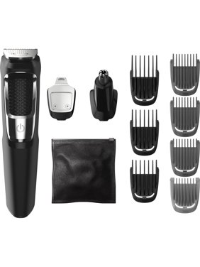 Philips Norelco Multigroom 3000, MG3750/60, 13 attachments for beard, face, nose, and ear hair trimmer and hair clipper - Oil-free grooming
