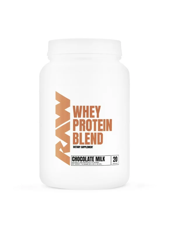 RAW Nutrition Whey Protein Powder, Chocolate Milk, 20 Servings