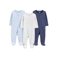 Child of Mine by Carter's Baby Boys Interlock Cotton Sleep 'N Play Pajamas, 3-Pack (Preemie-9M)