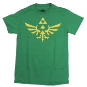 Legend of Zelda Mens T-Shirt -  Classic Yellow Print Triforce Image (Small)