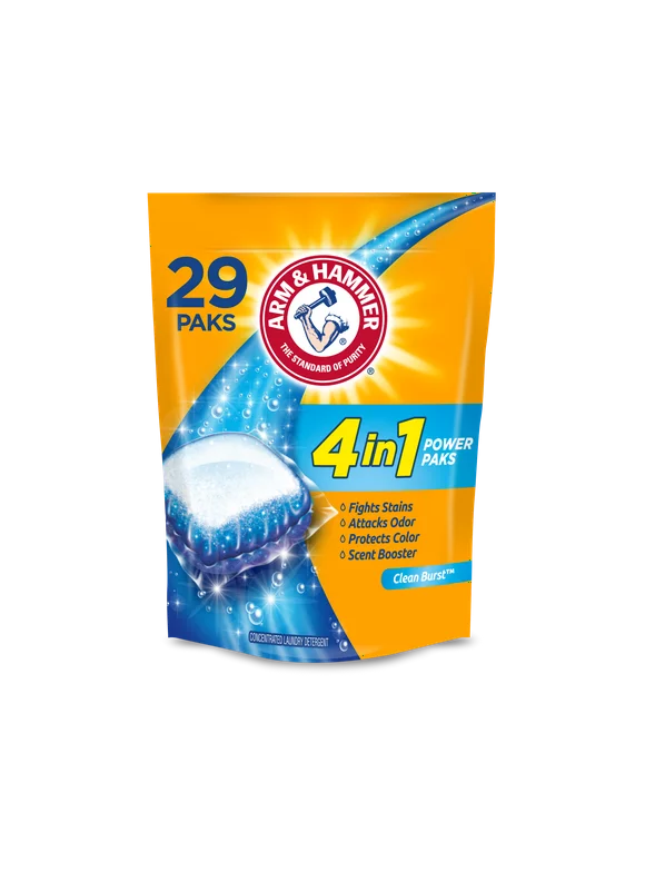 Arm & Hammer 4-in-1 Laundry Detergent Power Paks, 29 Count