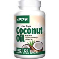 Jarrow Formulas Coconut Oil 100% Organic Extra Virgin, Supports Cardiovascular Health, 1000 mg, 120 Softgels
