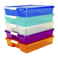 Storex 12x12 Stack & Store Box, Multiple Colors (5 units/pack)