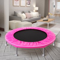 38" Trampoline for Kids, BTMWAY Outdoor Folding Kids Mini Trampoline Rebounder Exercises, Indoor Jump Trampoline with Enclosure Net and Spring Cover Padding, Max Load 180lbs, Pink, R635