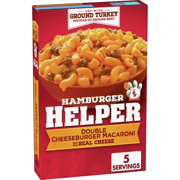 Hamburger Helper, Double Cheeseburger Macaroni Pasta Meal, 6 oz Box