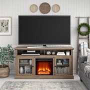 Ameriwood Home Leesburg Fireplace TV Stand for TVs up to 65", Multiple Finishes
