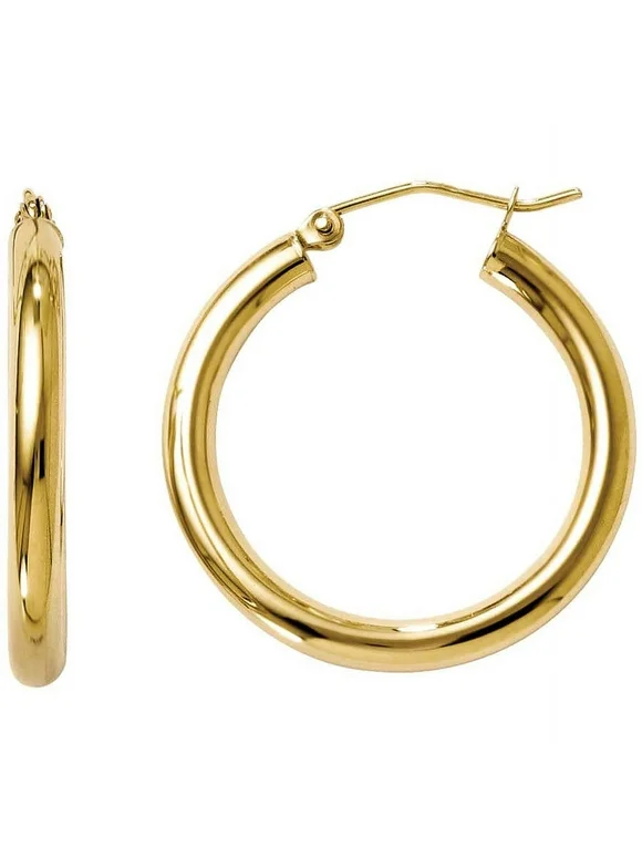 Primal Gold 10 Karat Yellow Gold Hinged Hoop Earrings