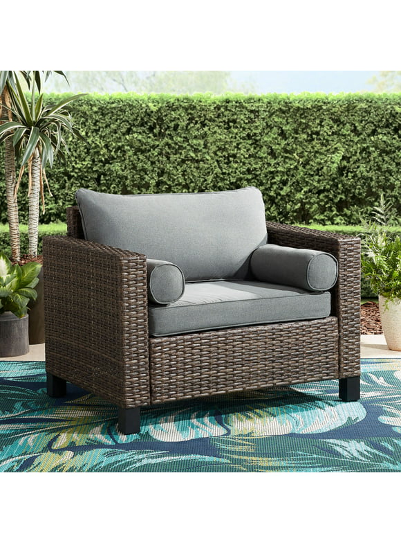 Better Homes & Gardens Brookbury Outdoor Cuddle Chair- Gray